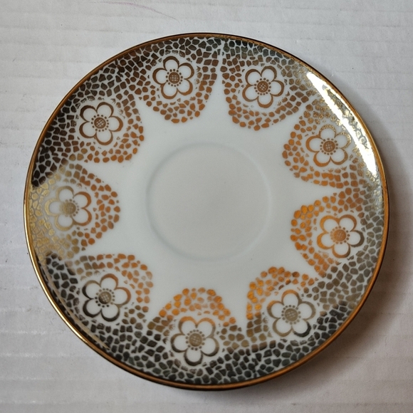 Winterling Bavaria Germany Floral Cup & Saucer Small Gold Flowers Spots Vintage - Picture 13 of 16
